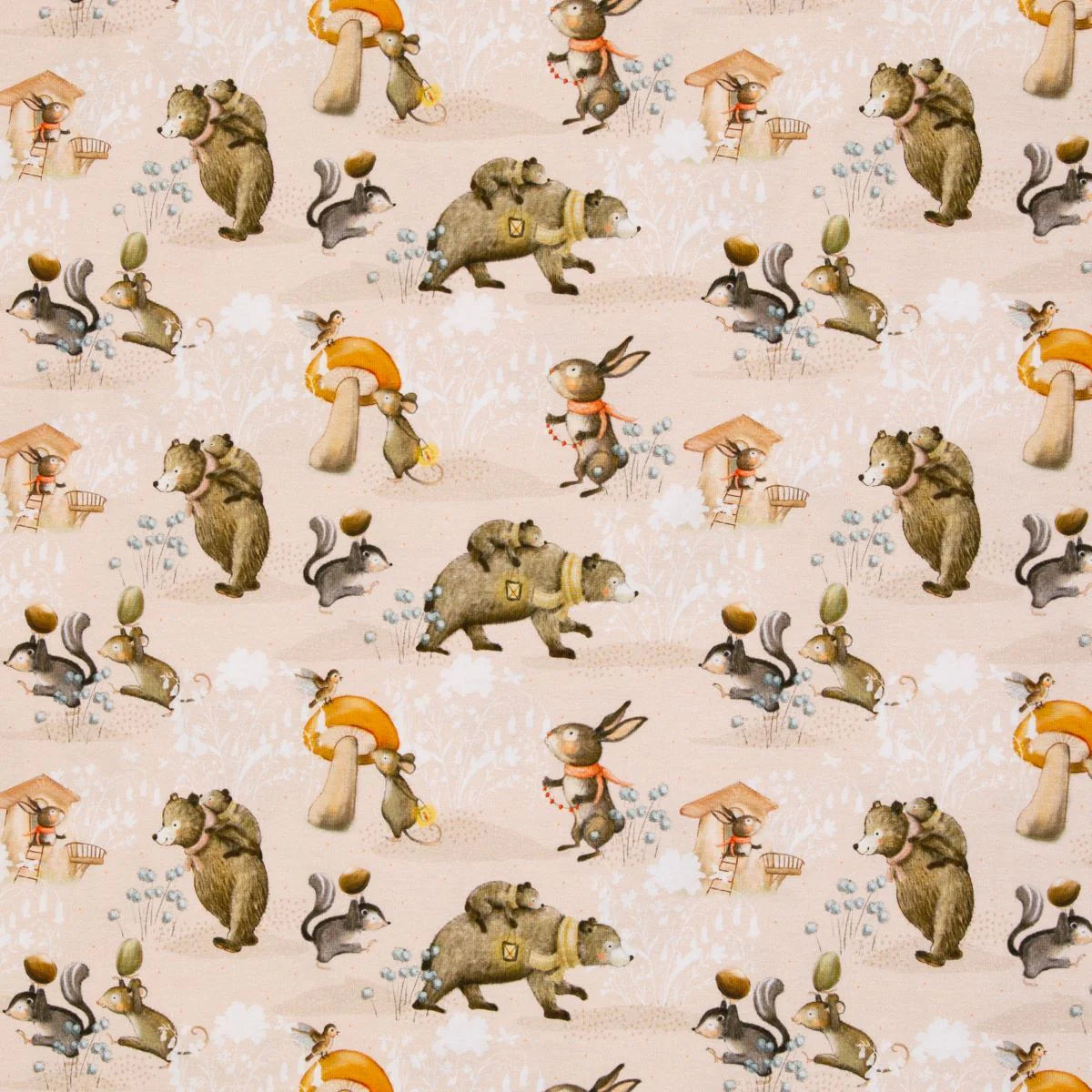 Katoen Jersey – Bosdierenprint