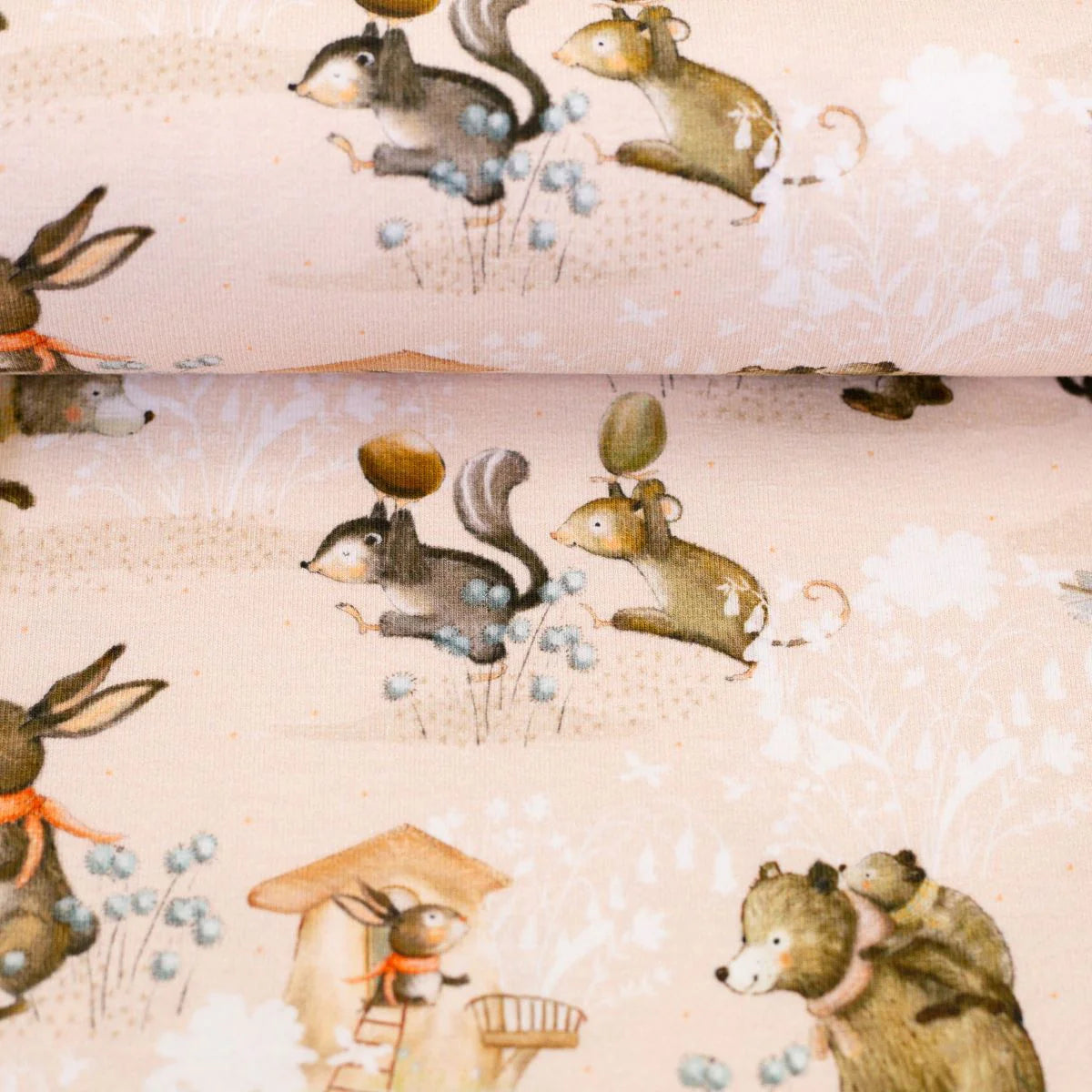 Katoen Jersey – Bosdierenprint