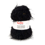 DIY breipakket sjaaltje Katia Fur Moda Pailletes