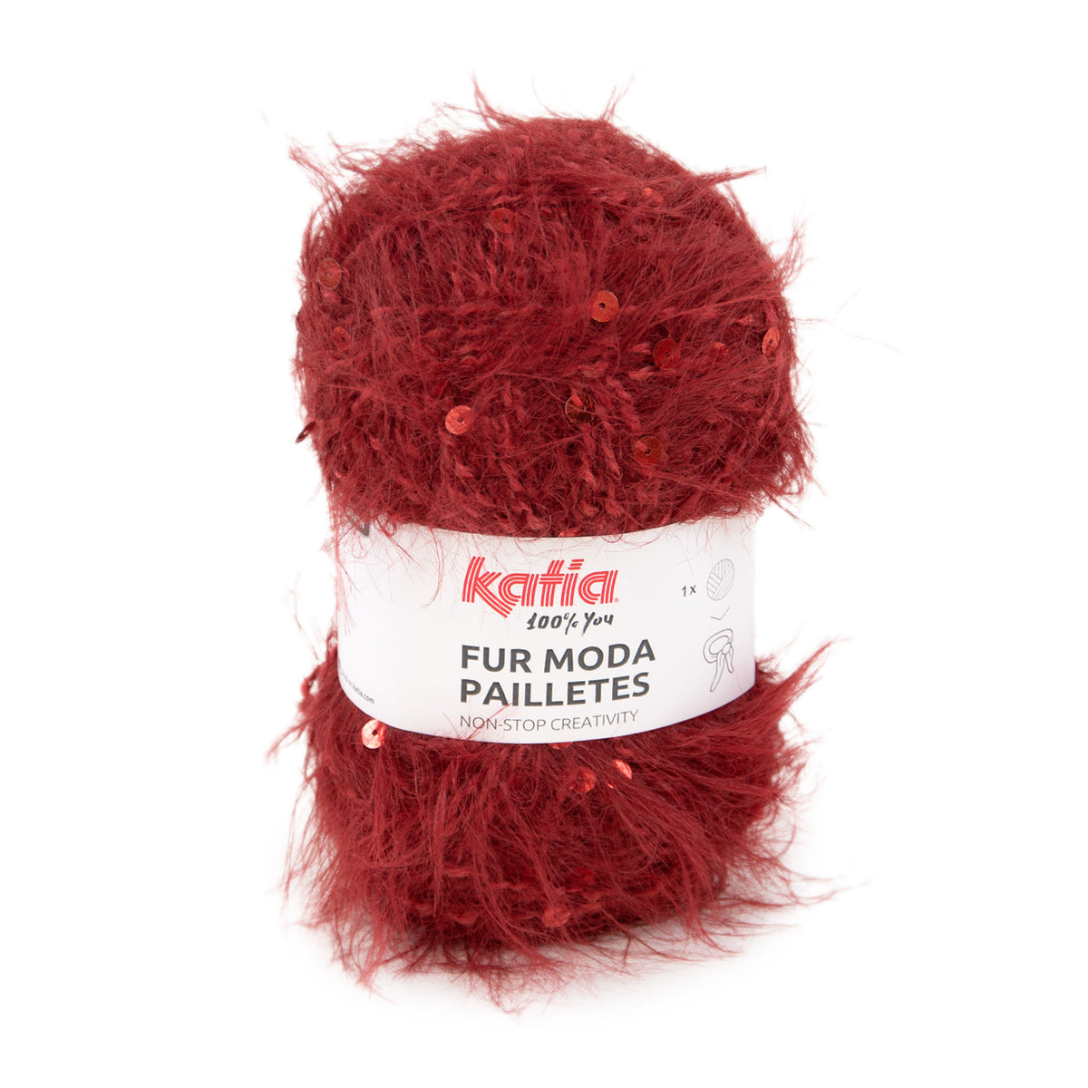 DIY breipakket sjaaltje Katia Fur Moda Pailletes