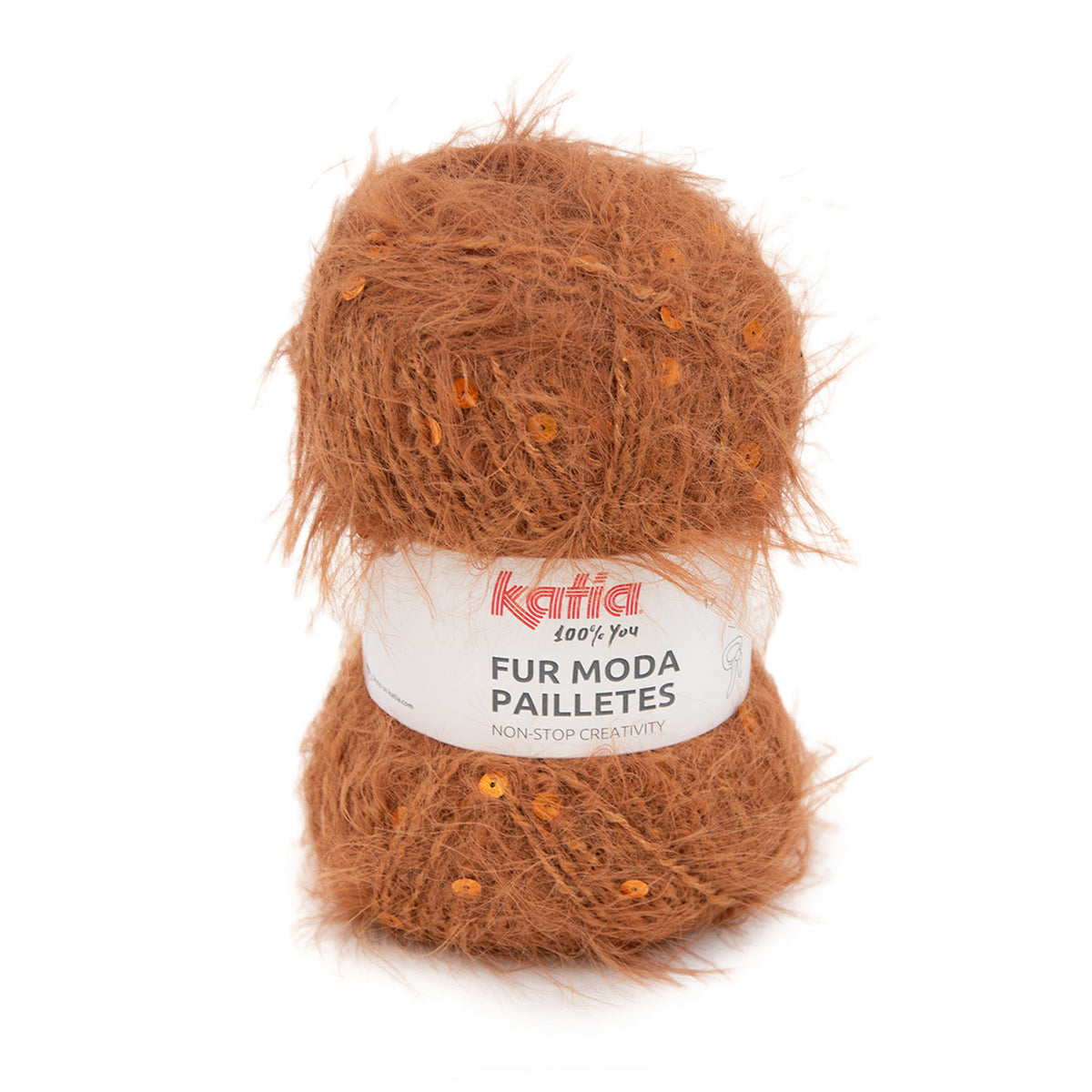 DIY breipakket sjaaltje Katia Fur Moda Pailletes