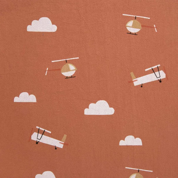 Cotton Planes Rust – Bruin | 100% Katoen, 135 cm breed