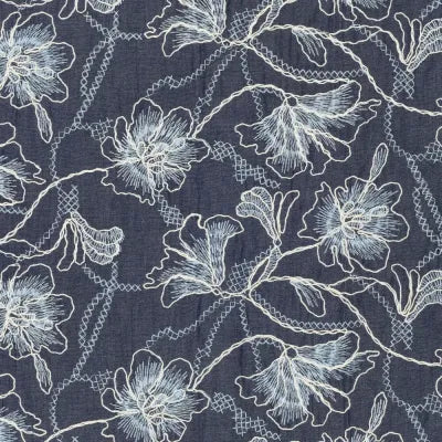 Denim Embroidery Lisa Blauw