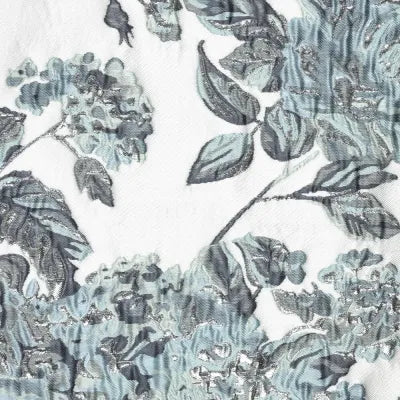 Liricio Jacquard Blauw met bloemenprint detail