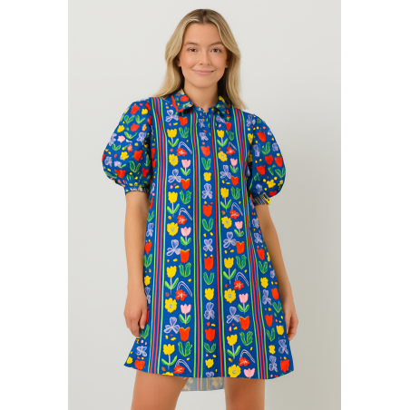 Karina+Kind Poplin Bloemen & Strepen | Per 50 cm