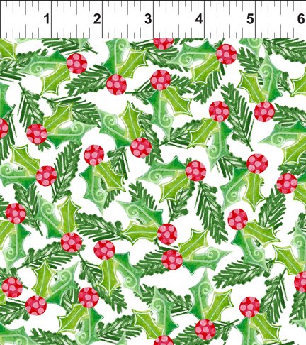 “Katoenen kerststoffen uit de Joy, Peace and Love collectie van In The Beginning Fabrics – sneeuwpoppen, kerstbomen en feestelijke prints”