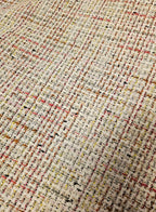 Bouclé mantelstof wit met multicolour