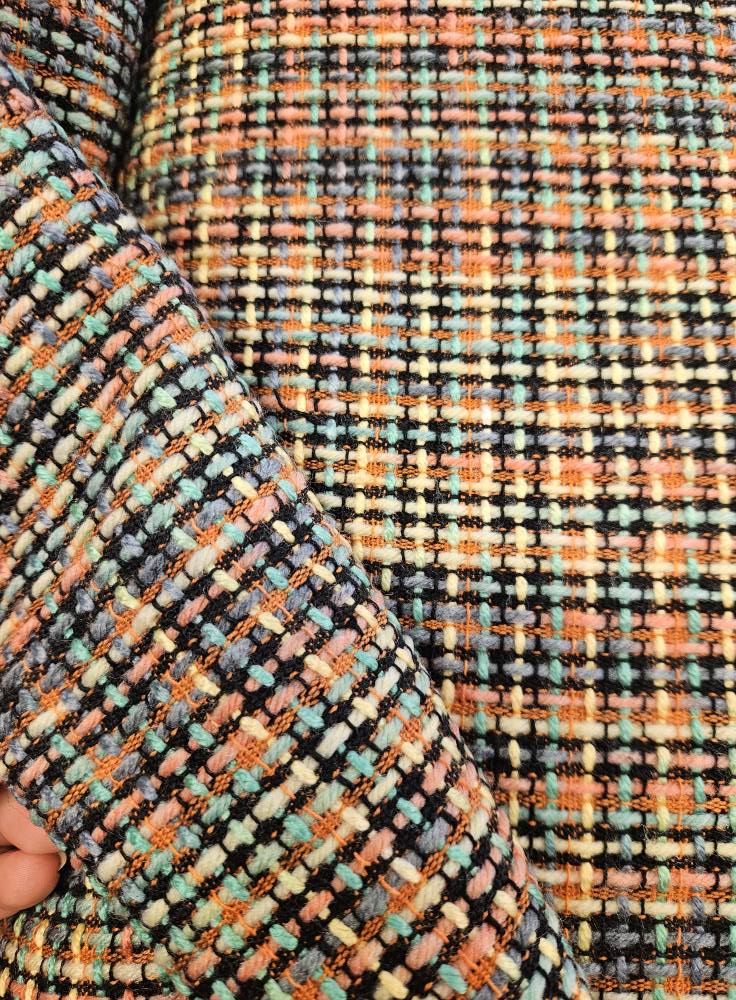 Bouclé Mantelstof – Multicolor Chic LAATSTE METER