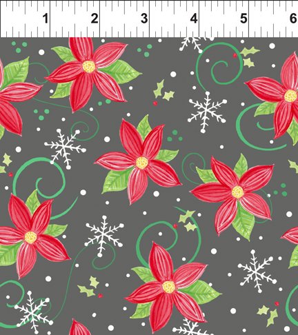 “Katoenen kerststoffen uit de Joy, Peace and Love collectie van In The Beginning Fabrics – sneeuwpoppen, kerstbomen en feestelijke prints”