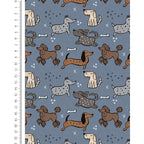 Alpen Fleece Digital Pack of Dogs – honderassen op blauwgrijze achtergrond met liniaal