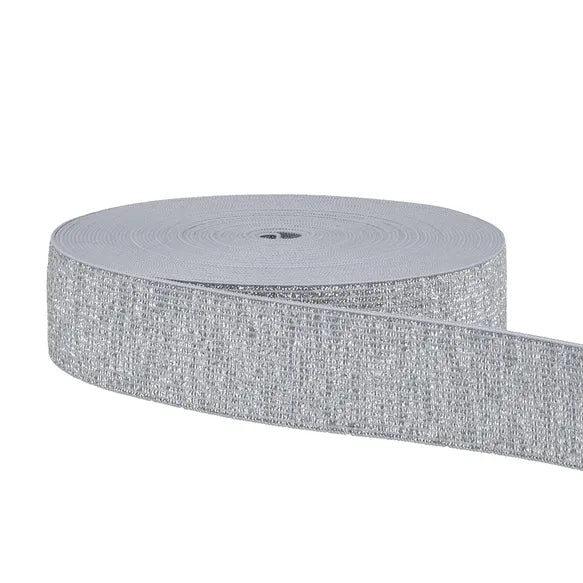 Ceintuurelastiek 30 mm zilver bundelkorting