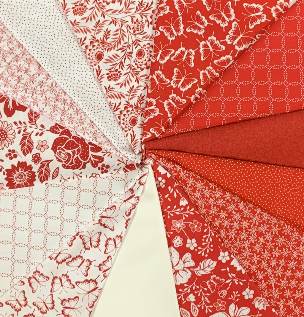 Garden Redwork – Block Geo – Red | Timeless Treasures – 100% katoen quilting