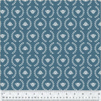 Denim blauwe quiltstof katoen met bijenprint uit de Clover & Dot collectie van Windham Fabrics"