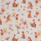 GOTS Jersey Digital OR4820-510 Dwarfs Off White - elfjes, eekhoorns en paddenstoelen print