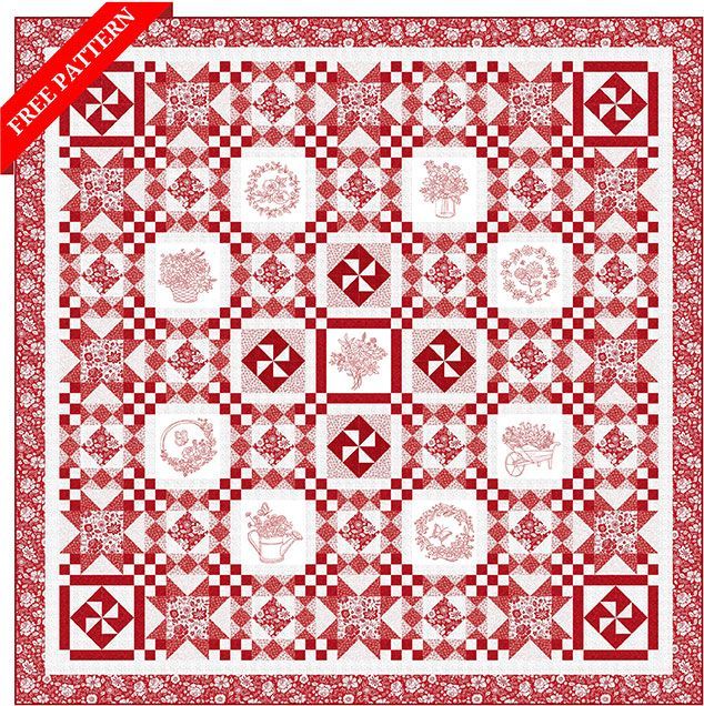 “Garden Redwork Pakket – Patronen + Materialen