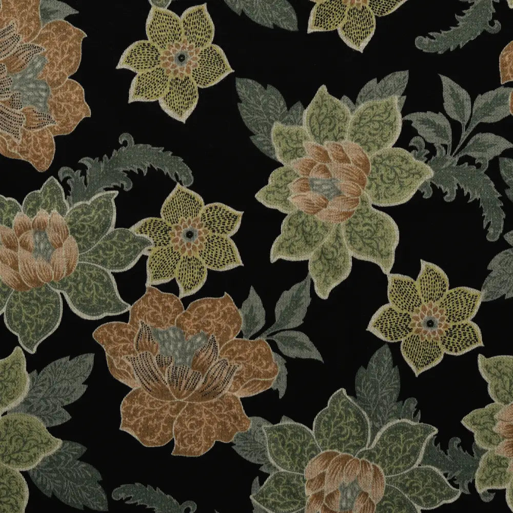 Punta Print PC2309-470 gebreide tricot met kleurrijke bloemenprint, rekbaar en comfortabel