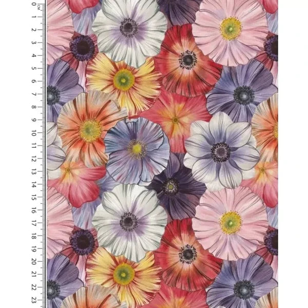 Jersey Digital Stylez Round Flower – Paars | 150 cm breed