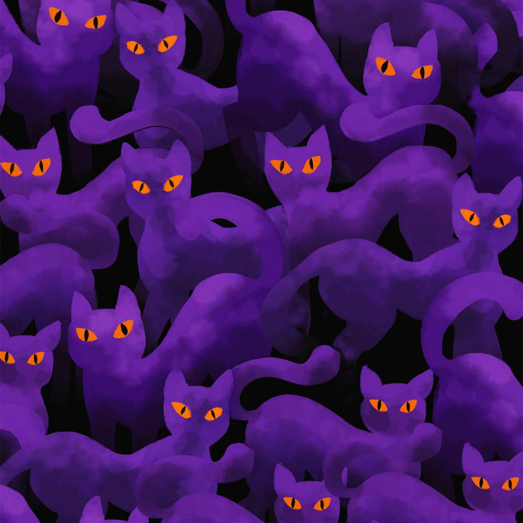 Boo Cats Purple Punch – Hoffman Fabrics