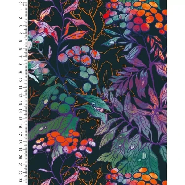 Viscose Jersey Digital Stylez Flowers – Oranje | 150 cm breed