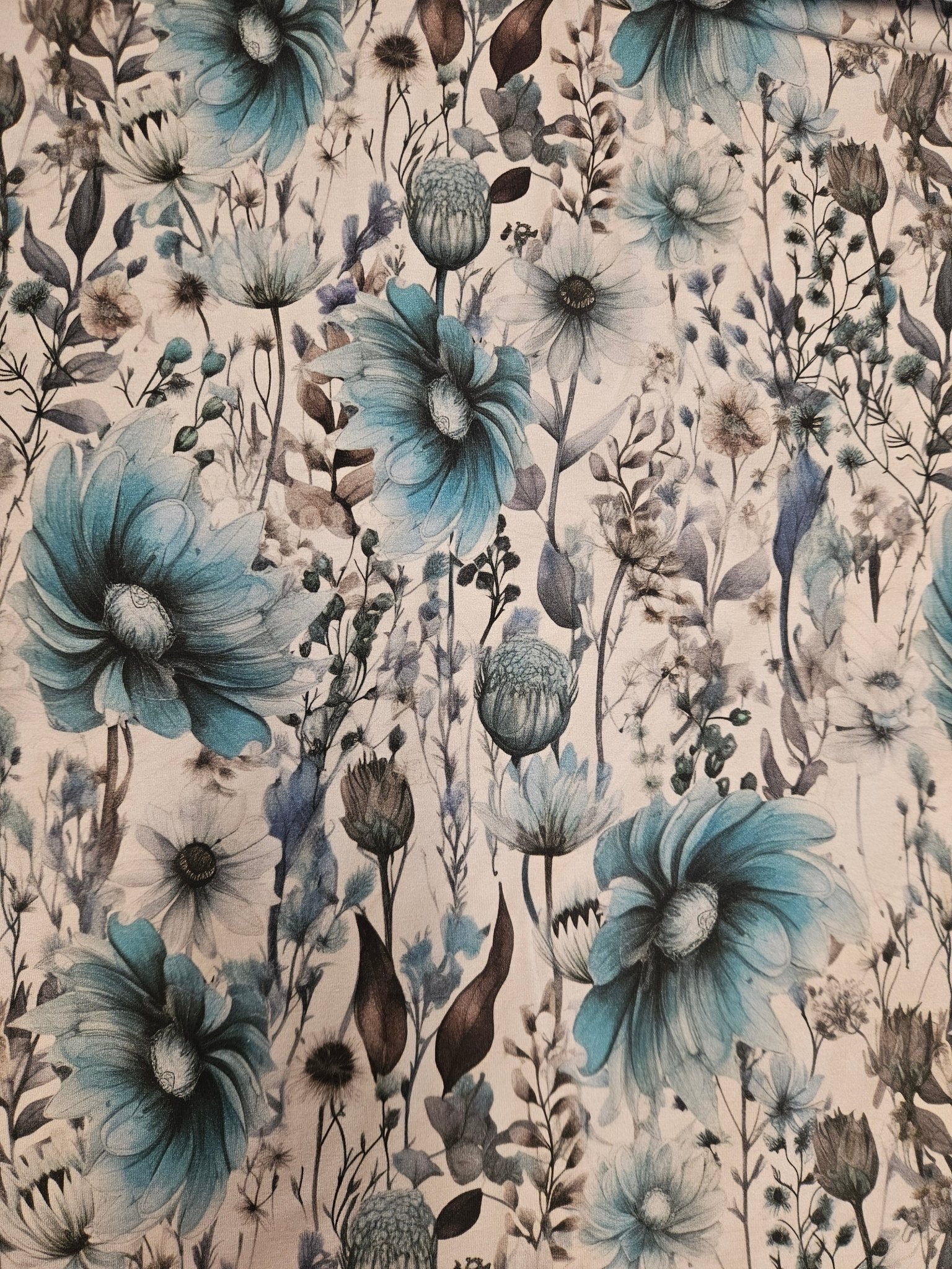 Avalana Jersey – Botanisch Bloemenprint Blauw9 - Stitch & Sew