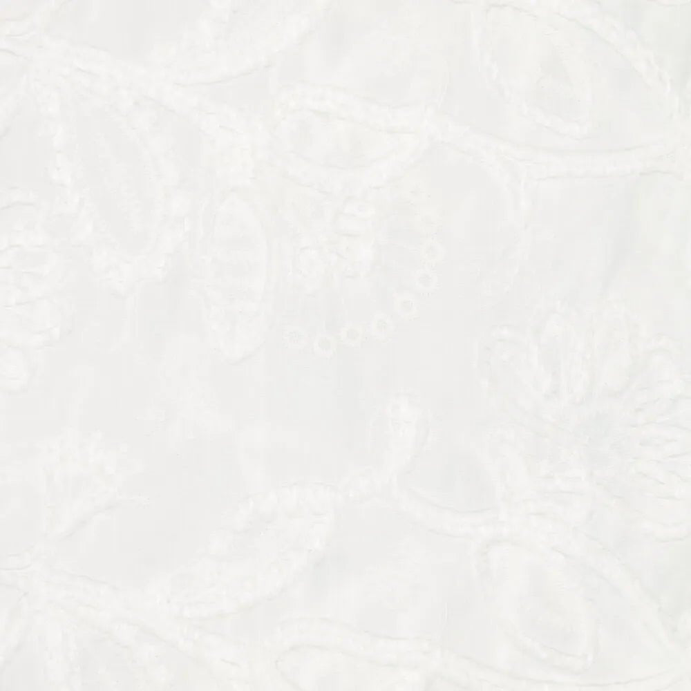 Chenille Cotton Manon – Wit | Geborduurde bloemen | OEKO-TEX - Stitch & Sew