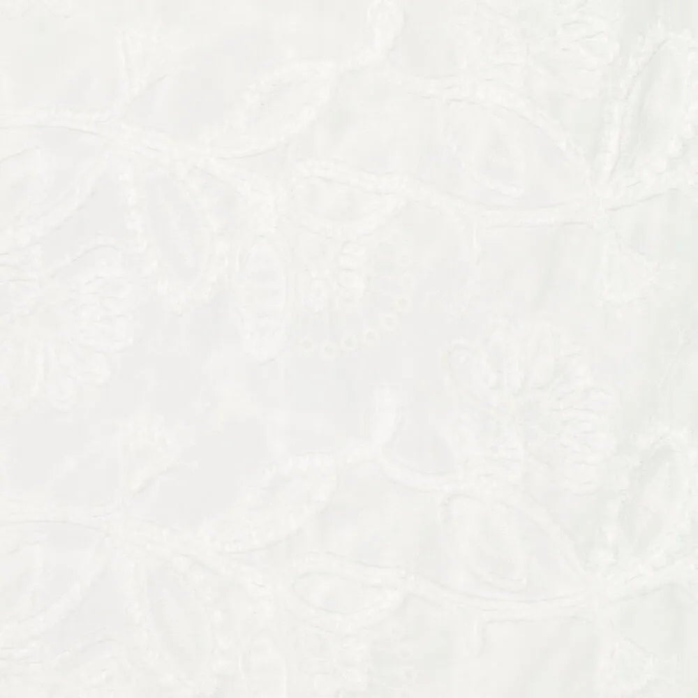Chenille Cotton Manon – Wit | Geborduurde bloemen | OEKO-TEX - Stitch & Sew