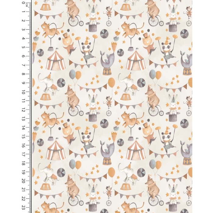 Jersey Digital Toff Circus 5783‑652 – Licht beige digitaal dessin