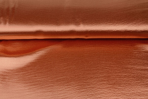 Crinkle Crêpe Satin – Orange Brique | 145 cm breed
