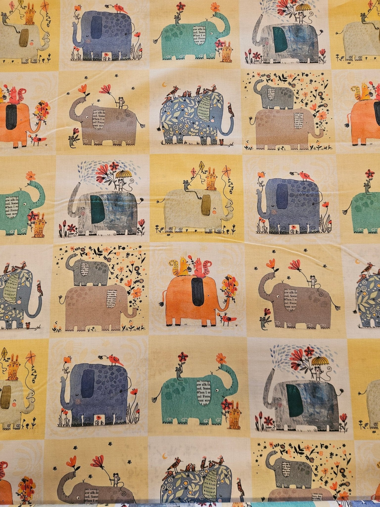 Elephant Joy Quiltstof – per blok (10 cm) - Stitch & Sew