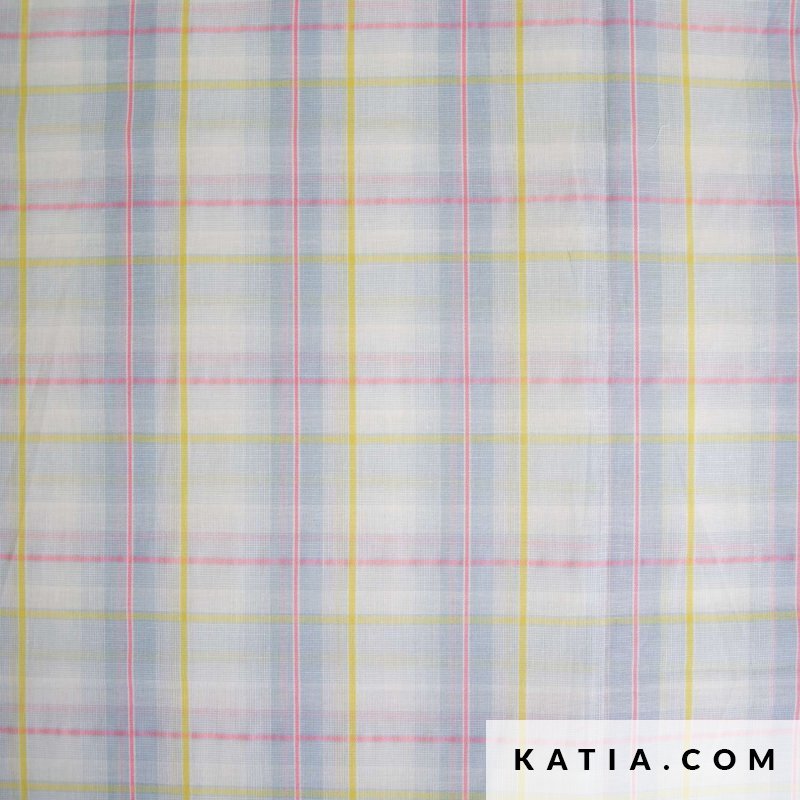 Fuchsia & Blue Fluor Madras geruite stof KATIA - Stitch & Sew