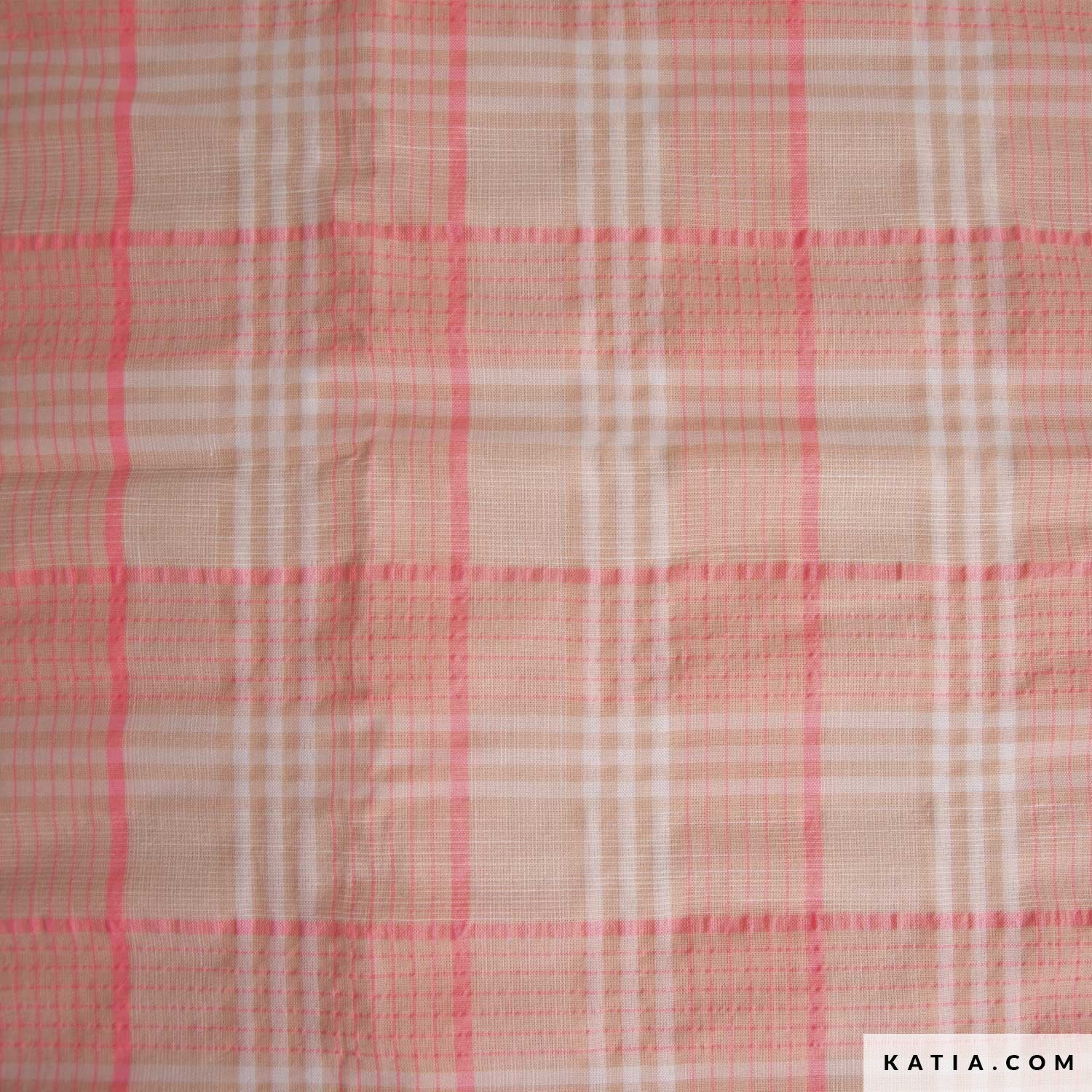 Fuchsia & Blue Fluor Madras geruite stof KATIA - Stitch & Sew