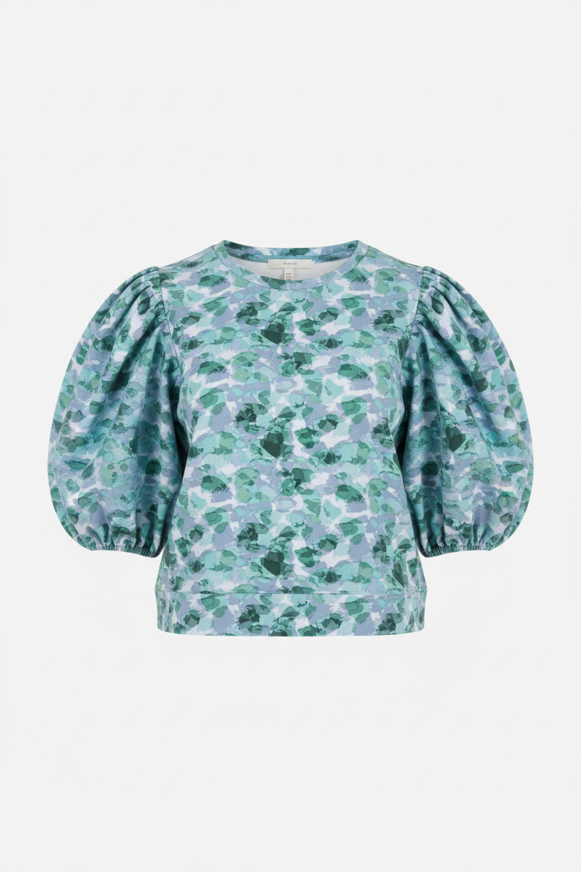 Gaëlle top in teal/blauw French Terry