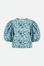 Gaëlle top in teal/blauw French Terry