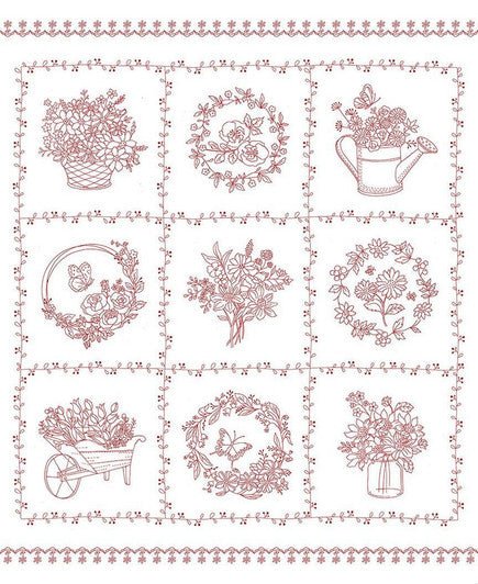 Garden Redwork – Paneel - Stitch & Sew
