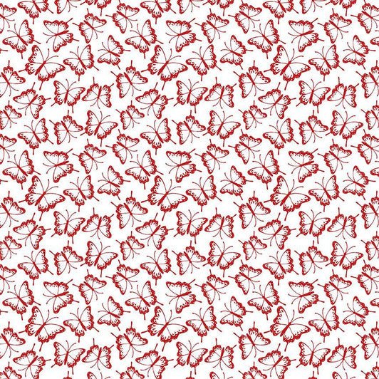 Garden Redwork – Vlinder wit - Stitch & Sew