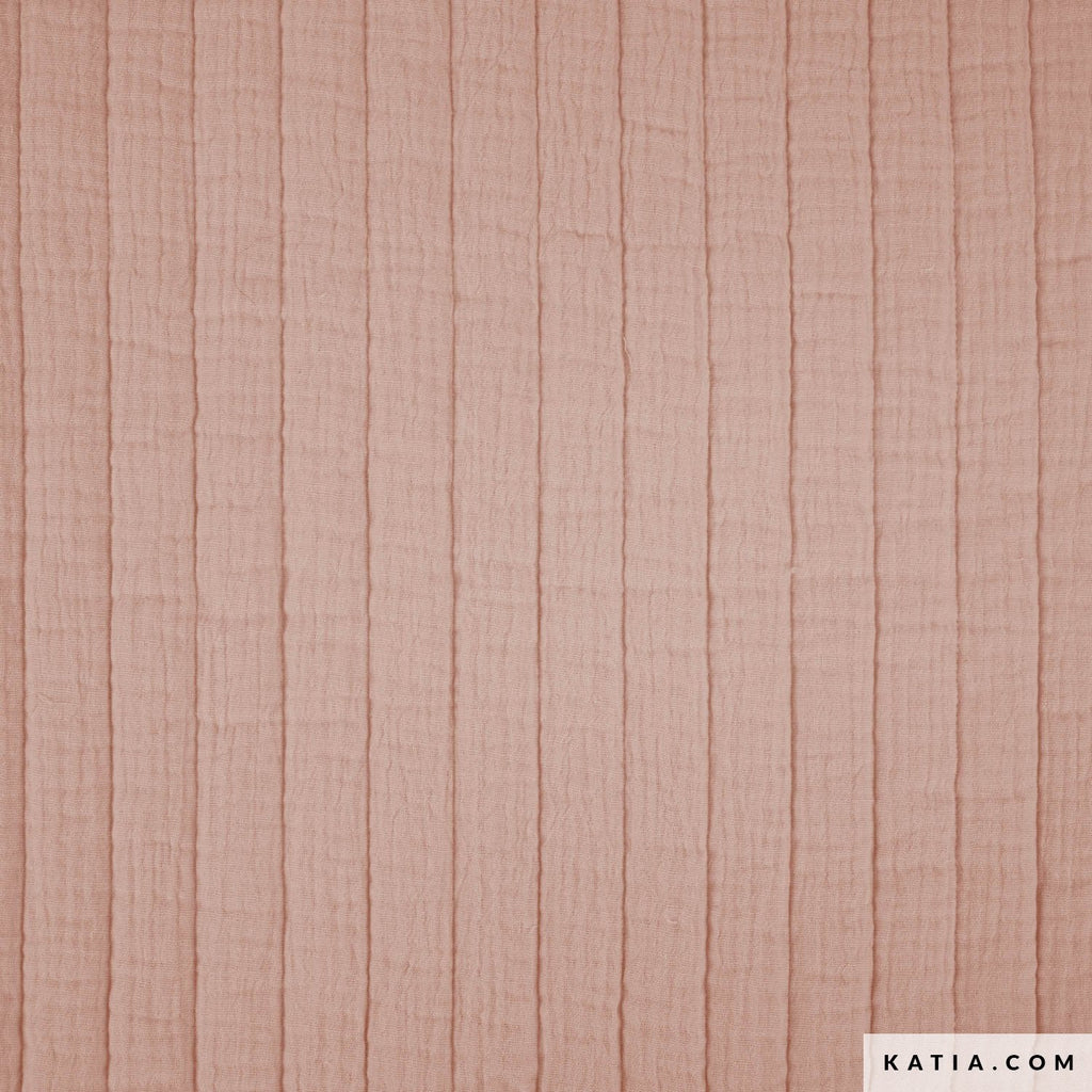 Gewatteerde Mousseline Forest Flowers – Cameo Pink - Stitch & Sew