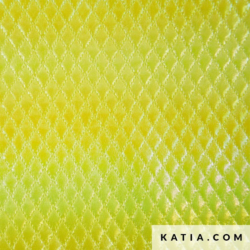 Holografische Polyesterstof 2276 – Geel | 70 cm breed - Stitch & Sew