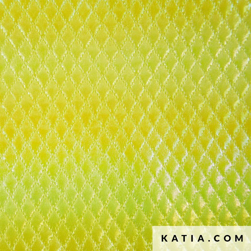 Holografische Polyesterstof 2276 – Geel | 70 cm breed
