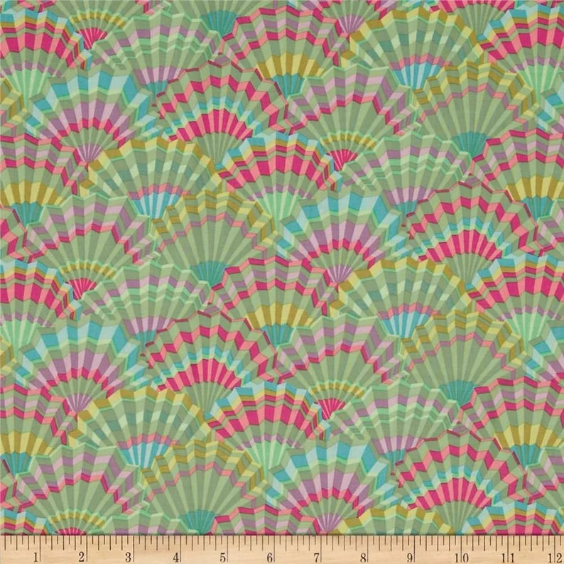 Kaffe Fassett Paper Fans quiltstof in groen