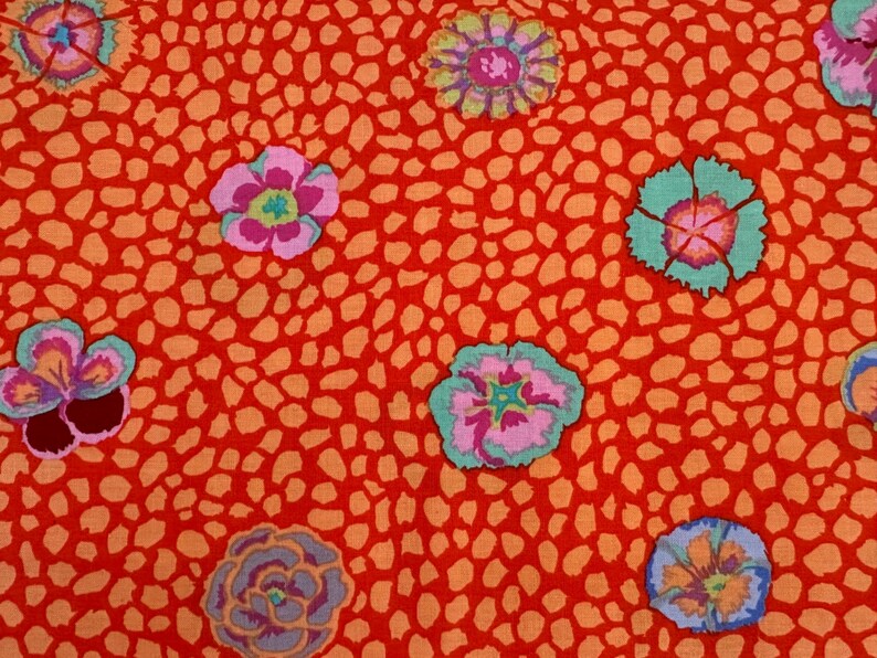 Designer katoen – Guinea Flower red quiltstof