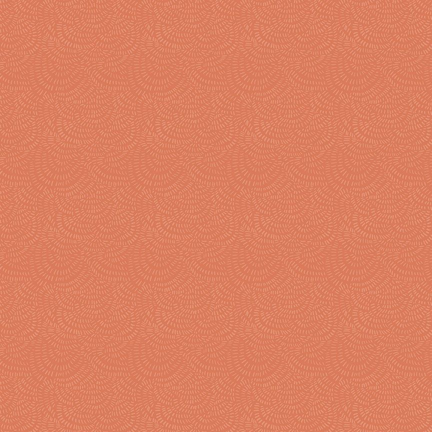 Crimp Ember – warme terracotta effen quiltstof van Rae Ritchie