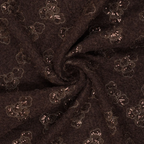 Detail van bruine Sequalia Flora paillettenstof met bloemen en pailletten