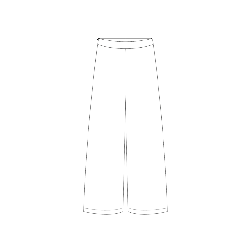 Ava Broek technische tekening - wide-leg naaipatroon