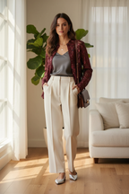 Inspiratie dagelijkse blouse van Lisa Foil Lace Bordeaux kant