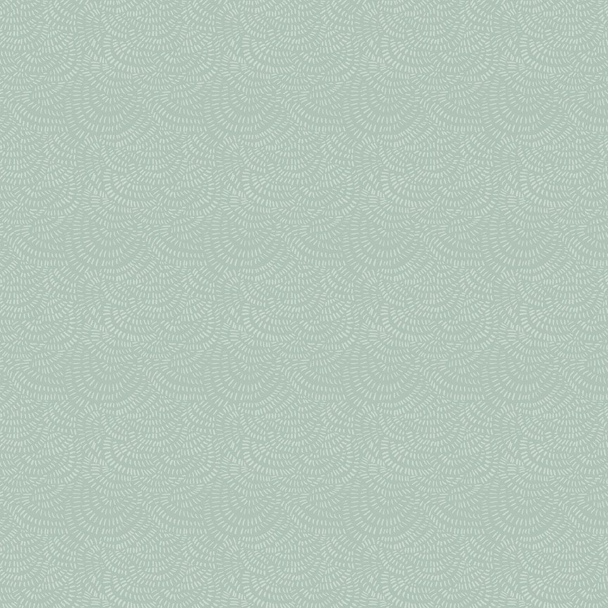 Crimp Neptune – zachte saliegroen/mintblauwe effen quiltstof van Rae Ritchie