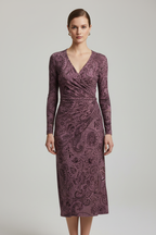 Jersey Digital Nomadic Paars - Wrap Dress