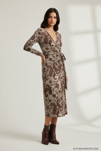 Jersey Digital Nomadic - Trendy Wrap Dress