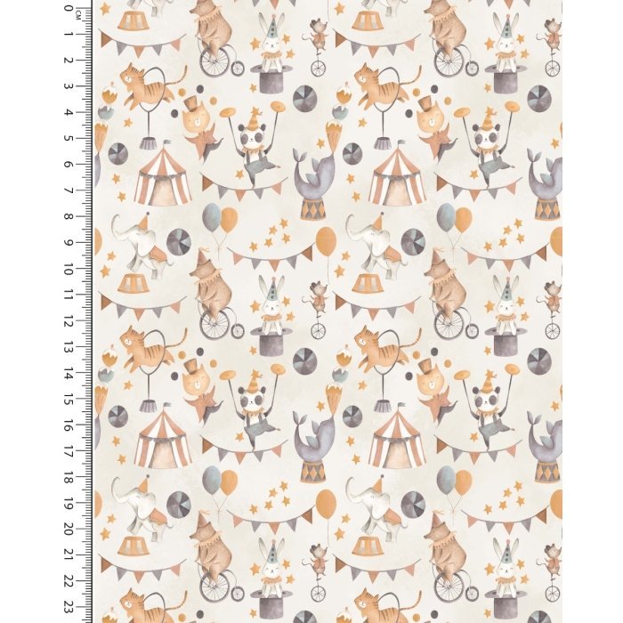 Jersey Digital Toff Circus 5783‑652 – Licht beige digitaal dessin - Stitch & Sew