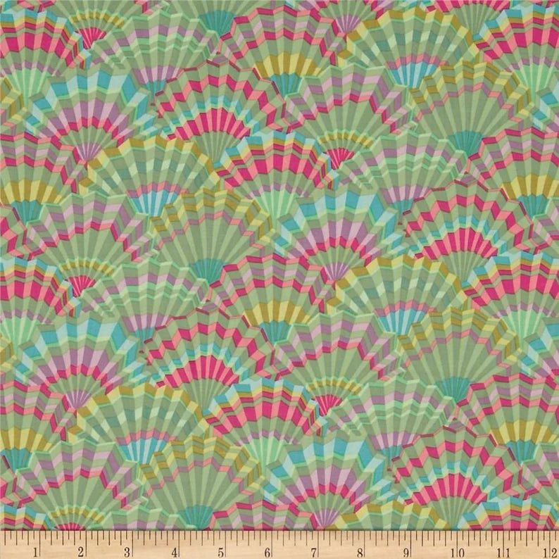 Kaffe Fassett Paper Fans – Quiltstof | Groen - Stitch & Sew