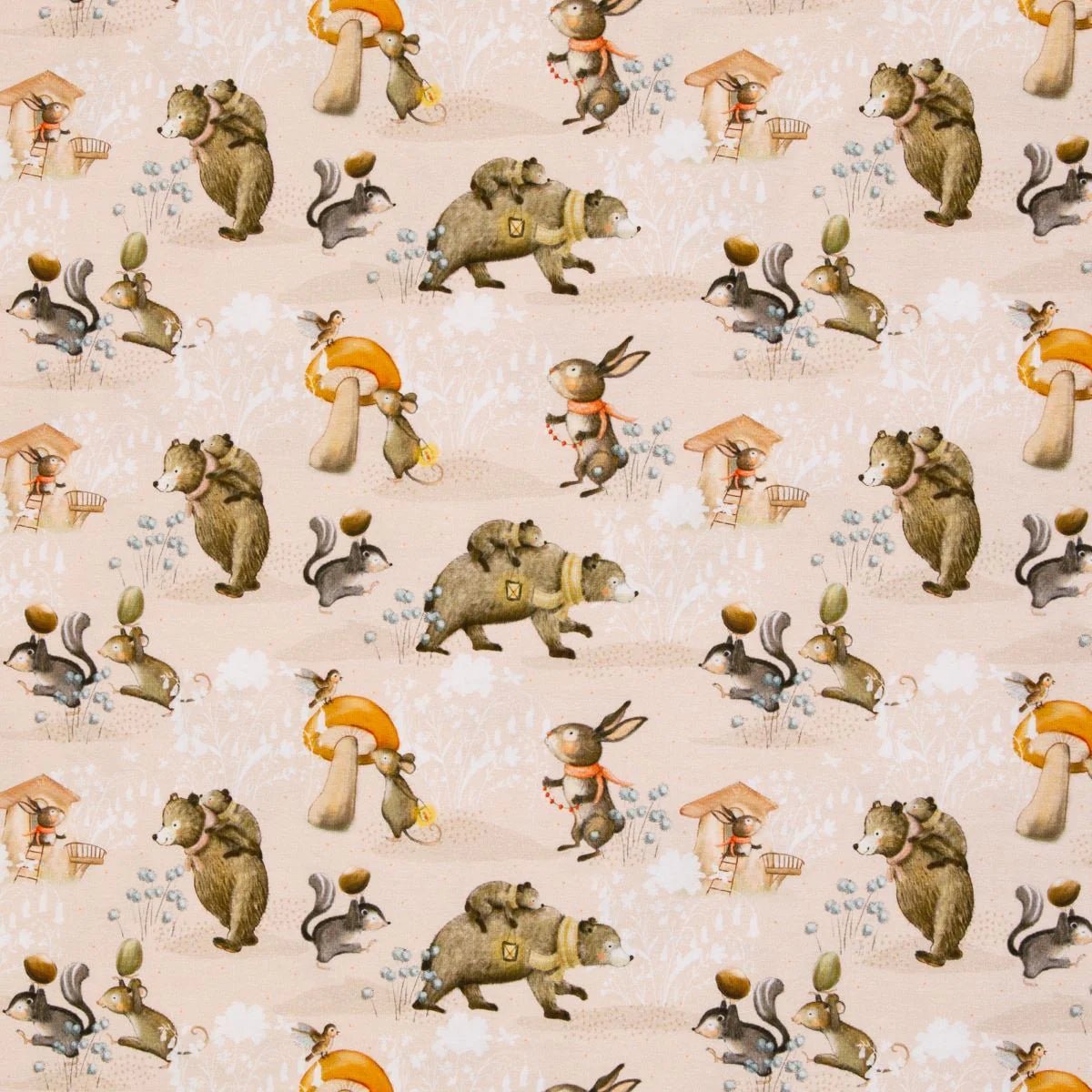 Katoen Jersey – Bosdierenprint - Stitch & Sew